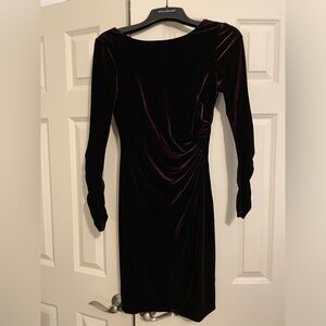 Eggplant Vince Camuto Velvet Dress